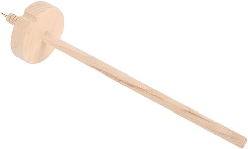 Drop Spindle Yarn Spinner Hand Carved Beech Wood Tool 2 Notches for Yarn Holding, 7x2x32.5cm for Knitting Weaving Felting Crocheting, Rustic Charm for Craft Enthusiasts Gifting in Kuwait