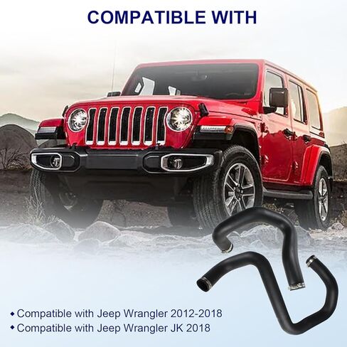 طقم خرطوم تبريد المبرد ZNB العلوي والسفلي متوافق مع جيب رانجلر 2012-2018 لسيارة جيب رانجلر JK 2018 3.6L V6 استبدال 55111395AE 55111394AC in Kuwait