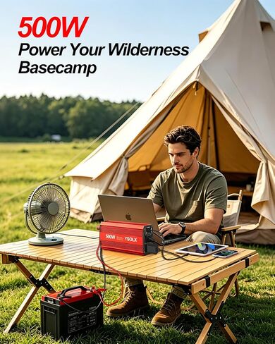 YSOLX 600W عاكس الطاقة 12V إلى 110V، DC إلى AC Car Inverter مع 65W USB-C/USB-شحن سريع (24W)/منفذ تيار متردد مزدوج، محول شاحن سيارة سريع للهاتف/الكمبيوتر المحمول/رحلة الطريق/التخييم (محدث) in Saudi Arabia