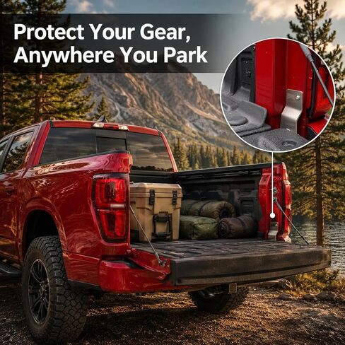 Tailgate Lock Anti-Theft Protector for 2024+ Toyota Tacoma - Stainless Steel Truck Bed Security Hinge Bracket, No Drill Installation in Kuwait