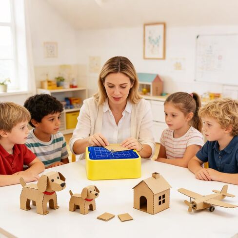 | مجموعة أدوات البناء من الورق المقوى للأطفال | مجموعة بناء STEM DIY مع قاطعة وموصلات آمنة | مجموعة مشاريع فنية تعليمية للمدرسة المنزلية والفصول الدراسية in Kuwait