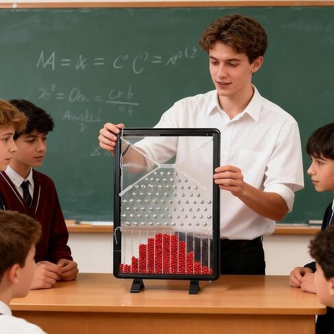 Dalton Random Phenomen Model, Desk Galton Board,Molecule Movement Visualizer Display, for PhysicalSchool Laboratory Experiment in Kuwait