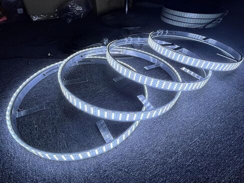 Super Bright Wheel Lights 4 row 6000K White Strobe LED Rim Light 17.5 inch wheel Covers Set of 4 for Truck Lights in Kuwait