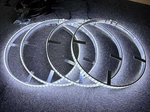 Super Bright Wheel Lights 4 row 6000K White Strobe LED Rim Light 17.5 inch wheel Covers Set of 4 for Truck Lights in Kuwait