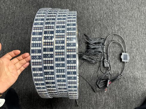 مصابيح عجلات LED فائقة السطوع مقاس 15.5 بوصة و5 صفوف: 4 قطع من مصابيح حافة مطاردة بلون الأحلام مع تطبيق/جهاز تحكم عن بعد للشاحنات وسيارات الدفع الرباعي والبيك اب in Kuwait