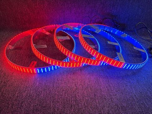 مصابيح عجلات LED فائقة السطوع مقاس 15.5 بوصة و5 صفوف: 4 قطع من مصابيح حافة مطاردة بلون الأحلام مع تطبيق/جهاز تحكم عن بعد للشاحنات وسيارات الدفع الرباعي والبيك اب in Kuwait