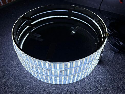 5 مصابيح LED بيضاء نقية للعجلات، مصابيح حافة مقاس 17.5 بوصة، إطارات بيضاء لامعة 1680 ليد، جهاز تحكم عن بعد RF/مفتاح Ctrl، لإضاءة إطار الشاحنة على الطرق الوعرة، التقاط in Kuwait