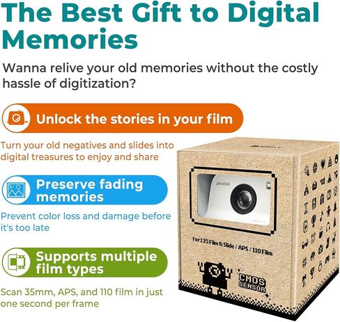 Plustek eFilm V - Slide & Negative Scanners, Quickly Convert 35mm / 110 / APS to Digital - Supports Mac and Windows OS in Kuwait