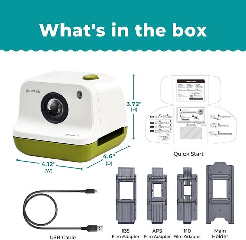 Plustek eFilm V - Slide & Negative Scanners, Quickly Convert 35mm / 110 / APS to Digital - Supports Mac and Windows OS in Kuwait