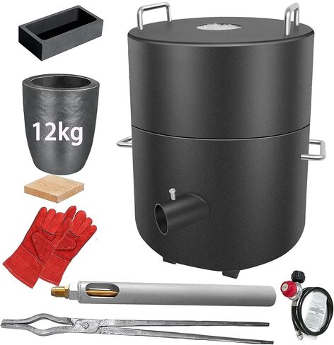 HAOXIU 12KG Propane Melting Furnace Kit,Large Capacity and Upgraded Safer Foundry Kiln Smelting Gold Silver Copper Aluminum Metal Recycle for Jewelry Making and Metal Casting in Kuwait