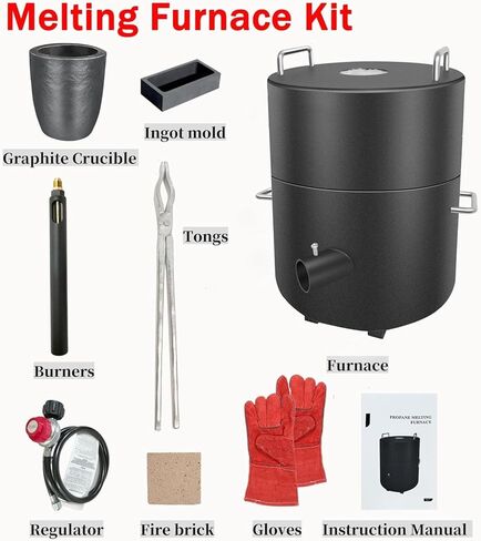 HAOXIU 12KG Propane Melting Furnace Kit,Large Capacity and Upgraded Safer Foundry Kiln Smelting Gold Silver Copper Aluminum Metal Recycle for Jewelry Making and Metal Casting in Kuwait