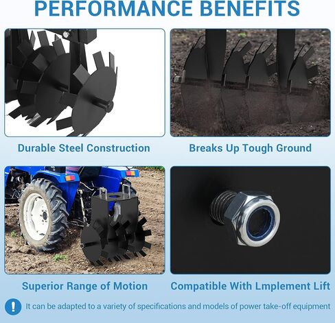 Patikuin 32" ATV/UTV Tow-Behind Disc Harrow Plow, Adjustable Height & Depth, 2" Global Hitch, Corrosion Resistant for Soil Cultivation in Kuwait