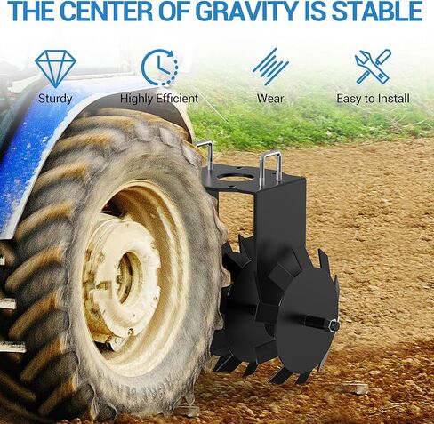 Patikuin 32" ATV/UTV Tow-Behind Disc Harrow Plow, Adjustable Height & Depth, 2" Global Hitch, Corrosion Resistant for Soil Cultivation in Kuwait