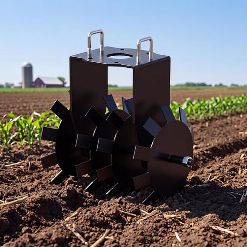 Patikuin 32" ATV/UTV Tow-Behind Disc Harrow Plow, Adjustable Height & Depth, 2" Global Hitch, Corrosion Resistant for Soil Cultivation in Kuwait