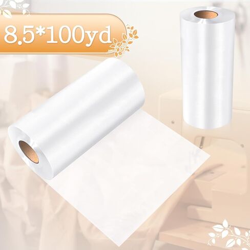 Peryiter 1 Roll 8.5" x 100 yd Clear Wash Away Water Soluble Embroidery Stabilizer 25μm Topping Film Stabilizer for Embroidery Lightweight Sewing Stabilizers for Hand Sewing Machine in Kuwait