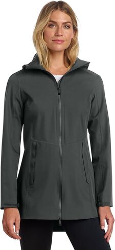 Women's Waterproof Rain Shell | Lightweight Rain Jacket, Longer Length, Two Way Zipper, Brimmed Hood in Saudi Arabia