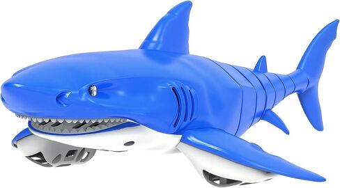 2.4G Remote Control Shark Toy with LED Eye Lights, Rechargeable Realistic RC Shark Boat, IPX7 Waterproof Battery Compartment Leak-Proof Design, for Kids 3-12, Ideal for Pool, Bath & Parties in Kuwait
