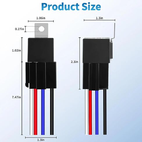 JD1912 Car Relay Harness 12V 40A 4 Pin SPST 12AWG Harness Sockets with Built-in Diode for Automotive Truck Van Motorcycle Boat in Kuwait