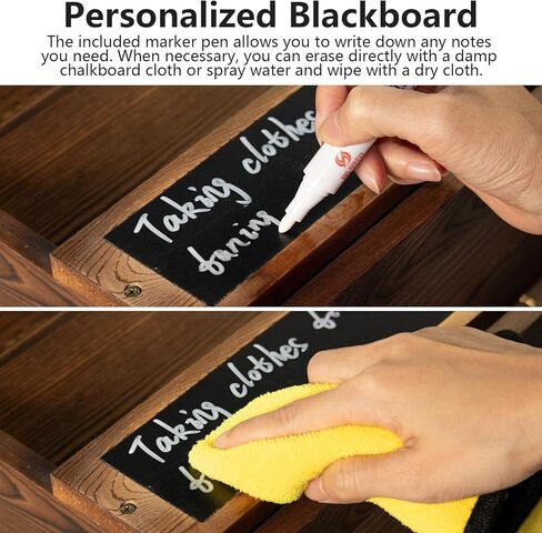 Rustic wall mail organizer,Key and Mail File Holder for Wall Mount，with 6 Key Hooks 2 Double Key Hooks A blackboard,for Home,Office, Classroom,Entryway Decor (brown) in Saudi Arabia