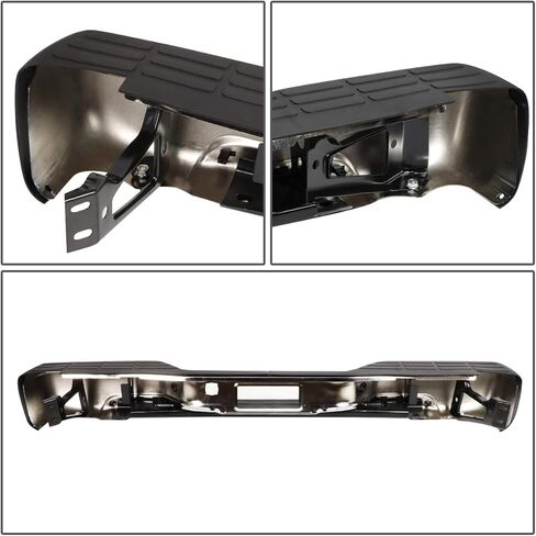 مصد خلفي متوافق مع 99-07 Chevy Silverado 1500 2500 متوافق مع GMC Sierra 1500 2500 1999-2007 غطاء مصد فولاذي Fleetside بدون فتحات مستشعر وقوف السيارات كروم GM1103122 12496085 in Kuwait