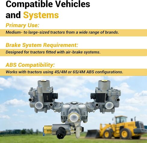 4725002230 Rear ABS Modulator Valve & ECU Assembly 12V, Compatible with Wabco S4725002230 Electronic Control Unit Assembly, Fits for Tractor with 4S/4M 6S/4M ABS System in Kuwait