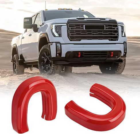 أغطية خطافات السحب لسيارة GMC Sierra HD 2500/3500 2019-2026، خطافات سحب السيارة المخصصة المتوافقة مع ملحقات GMC Sierra HD 2500/3500|أحمر in Kuwait