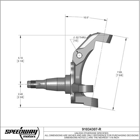 مغزل فولاذي عالي الجودة من Speedway Motors، هيكل معالج بالحرارة، متوافق مع مجموعات الفرامل المختلفة، يناسب Ford Mustang II، موديلات GM، يُباع كزوج in Kuwait