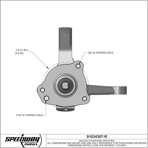 مغزل فولاذي عالي الجودة من Speedway Motors، هيكل معالج بالحرارة، متوافق مع مجموعات الفرامل المختلفة، يناسب Ford Mustang II، موديلات GM، يُباع كزوج in Kuwait