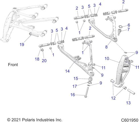 مجموعة Polaris Spindle، RMK، مزورة، يمين، جزء OEM الأصلي 1824650، الكمية 1 in Kuwait