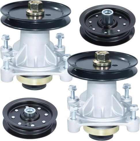 2 Pack 604214 Spindle Assembly with 603987 Spindle Pulley 604219 605512 Pulley Replaces Hustler 604214 Spindle Assembly 604214 Spindle for Hustler Mower for 42 inch Hustler Raptor Deck Spindle in Kuwait