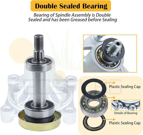 2 Pack 604214 Spindle Assembly with 603987 Spindle Pulley 604219 605512 Pulley Replaces Hustler 604214 Spindle Assembly 604214 Spindle for Hustler Mower for 42 inch Hustler Raptor Deck Spindle in Kuwait