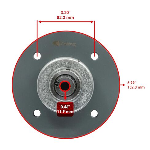 Caltric 61" Deck Spindle & Pulley Compatible with Bad Boy Outlaw XP 2012-2014 / Rebel 2019-2023 / Rebel & Rebel X 2024 038-4000-50 in Kuwait
