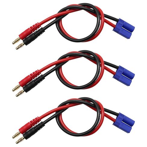 3 قطع موصل EC5 ذكر إلى 4.0 مم قابس ذكر الموز متوافق مع موصل IC5 12AWG 30 سم سلك سيليكون RC وصلات بطارية ليبو محول لطائرة RC سيارة قارب شاحنة كوادكوبتر هليكوبتر in Kuwait