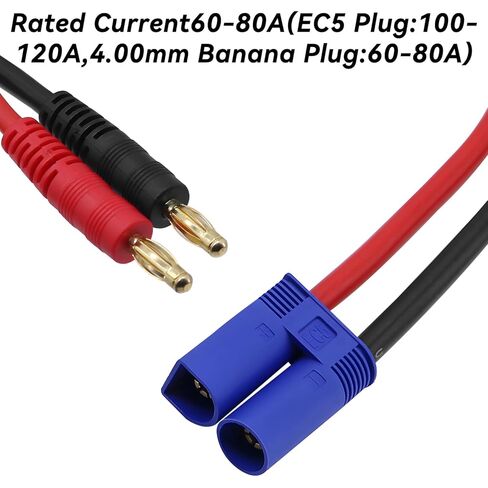 3 قطع موصل EC5 ذكر إلى 4.0 مم قابس ذكر الموز متوافق مع موصل IC5 12AWG 30 سم سلك سيليكون RC وصلات بطارية ليبو محول لطائرة RC سيارة قارب شاحنة كوادكوبتر هليكوبتر in Kuwait