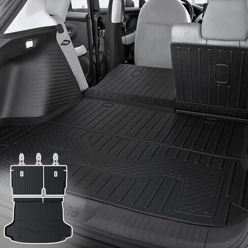 سجادات مسند الظهر لـ Jeep Wrangler JL 2018-2025 2026 Unlimited 4 أبواب (غير مناسبة JK/4XE/2-Door)، ملحقات سجادة بطانة البضائع TPE لجميع الأحوال الجوية (حصيرة البضائع مع بساط مسند الظهر) in Kuwait
