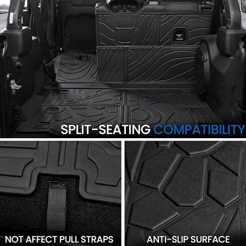 سجادات مسند الظهر لـ Jeep Wrangler JL 2018-2025 2026 Unlimited 4 أبواب (غير مناسبة JK/4XE/2-Door)، ملحقات سجادة بطانة البضائع TPE لجميع الأحوال الجوية (حصيرة البضائع مع بساط مسند الظهر) in Kuwait