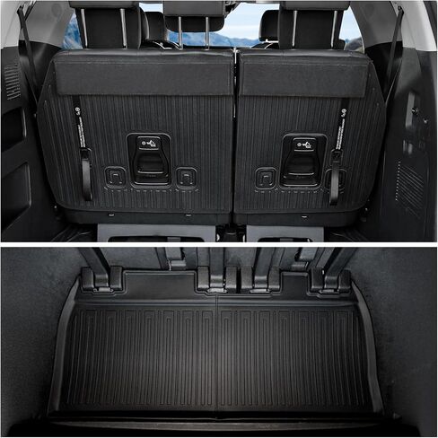 سجادات مسند الظهر لـ Jeep Wrangler JL 2018-2025 2026 Unlimited 4 أبواب (غير مناسبة JK/4XE/2-Door)، ملحقات سجادة بطانة البضائع TPE لجميع الأحوال الجوية (حصيرة البضائع مع بساط مسند الظهر) in Kuwait
