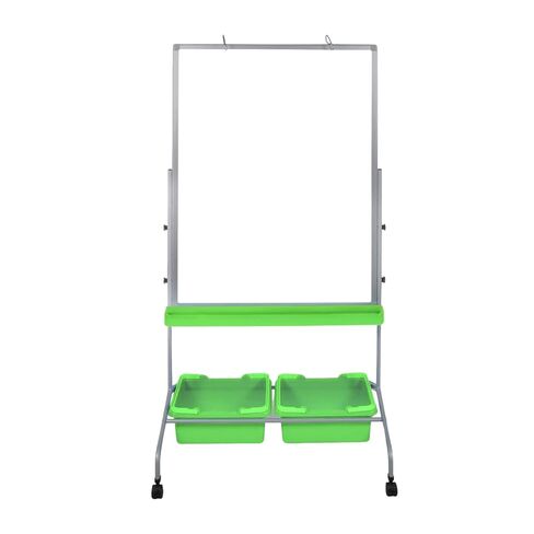 A-to-Z 289-MB3040WBIN Classroom Chart Stand with Magnetic Whiteboard, 2 Storage Bins, Adjustable Height, Double-Sided Dry Erase Board with Chart Hooks and Mobile Casters in Kuwait