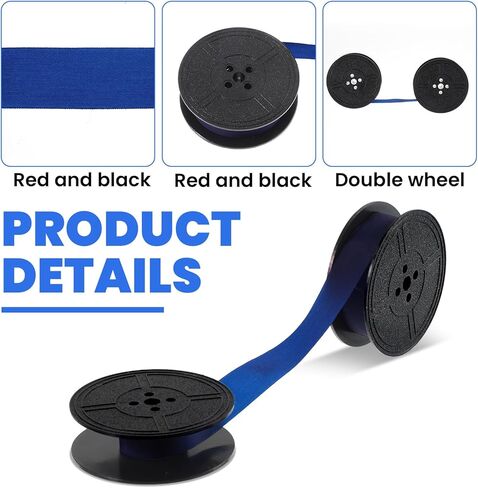 2 Pairs Universal Typewriter Ribbon, Vintage Old Typewriter Ink Ribbon Wide Ink Ribbons Twin Spool Typewriters Ribbons Twin Spool Replacement for Most Vintage Typewriters (Blue) in Kuwait