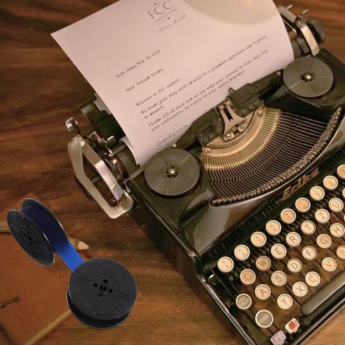 2 Pairs Universal Typewriter Ribbon, Vintage Old Typewriter Ink Ribbon Wide Ink Ribbons Twin Spool Typewriters Ribbons Twin Spool Replacement for Most Vintage Typewriters (Blue) in Kuwait