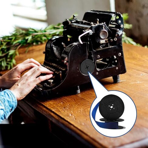 2 Pairs Universal Typewriter Ribbon, Vintage Old Typewriter Ink Ribbon Wide Ink Ribbons Twin Spool Typewriters Ribbons Twin Spool Replacement for Most Vintage Typewriters (Blue) in Kuwait