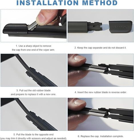 2 PCS Wiper Blade Refills, 28 Inch Adjustable Boneless Insert Windshield Strips, Frameless Rubber Strip Replacement for Most Vehicles Windshield Wiper Blades, Car Accessories in Kuwait
