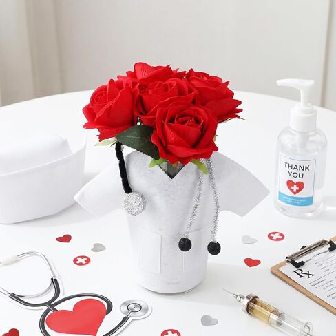 Yungyan 3 Pcs White Coat Ceremony Gift Nurse Practitioner Graduation Gift Medical Party Favors Glass Cylinder with Stethoscope Wrapping Cover Desktop Decoration Storage for Nurse Doctors Wine Bag in Kuwait
