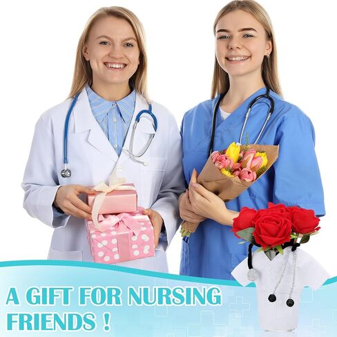 Yungyan 3 Pcs White Coat Ceremony Gift Nurse Practitioner Graduation Gift Medical Party Favors Glass Cylinder with Stethoscope Wrapping Cover Desktop Decoration Storage for Nurse Doctors Wine Bag in Kuwait