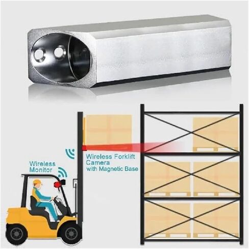 Digital Wireless 7" Monitor Camera Magnetic Front Rear View Avoid Blind Spots Secure Safety System with Laser for Forklift Fork(LaserPositioning) in Kuwait
