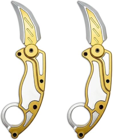 سكين Dreamplay Fidget Gravity Karambit، قطعتين من ألعاب الجاذبية المطبوعة ثلاثية الأبعاد، سكين مزيف مثالي لتخفيف التوتر والقلق والتوحد والإضافة (سكاكين-أسود) in Kuwait