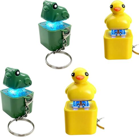 Frog Croaking Fidget Toy,Quacking Duck Stress Reliever Keychain with Colorful Lights,Rechargeable Keyboard Clicker,Stress Reliever for Anxiety and Sensory Fun(2PCS) in Saudi Arabia