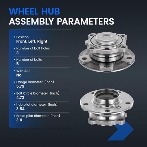 513359 محمل العجلة الأمامية ومجموعة المحور متوافقة مع BMW 228i 328d 328i 428i 2014-2016 2.0L L4، لـ 435i M235i 2014-2016 3.0L L6، قطعتان in Kuwait