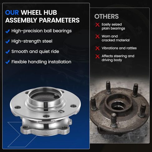 513359 محمل العجلة الأمامية ومجموعة المحور متوافقة مع BMW 228i 328d 328i 428i 2014-2016 2.0L L4، لـ 435i M235i 2014-2016 3.0L L6، قطعتان in Kuwait