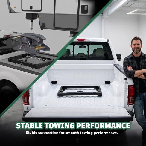 محول وصلة العجلة الخامسة من GRAND ORANGE مع مقابض متوافق مع Ford F250 & F350 Super Duty 2011-2020 مع حزمة Hitch Prep باللون الأسود in Kuwait